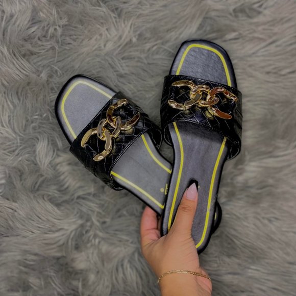 "BIG SALE" Chain Sandal Black - Picture 7 of 7